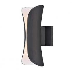 Scroll 2-Light Architectural Bronze Integrated LED Outdoor Wall Lantern Sconce by Maxim Lighting