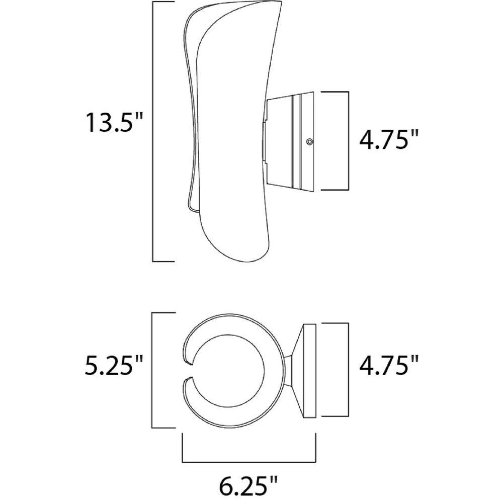 Scroll 2-Light Architectural Bronze Integrated LED Outdoor Wall Lantern Sconce by Maxim Lighting 2 Scroll 2-Light Architectural Bronze Integrated LED Outdoor Wall Lantern Sconce by Maxim Lighting - Image 2