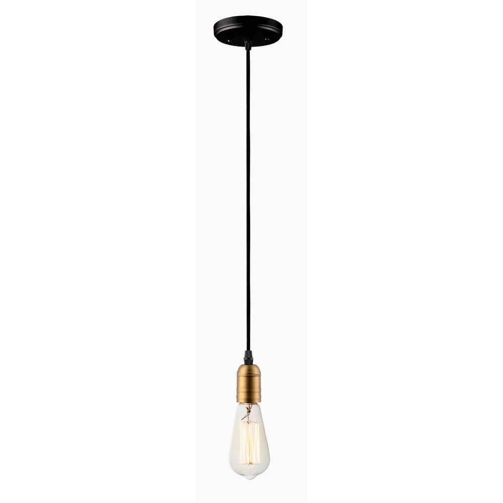 Early Electric 1-Light Black/Antique Brass Pendant by Maxim Lighting 1 Early Electric 1-Light Black/Antique Brass Pendant by Maxim Lighting