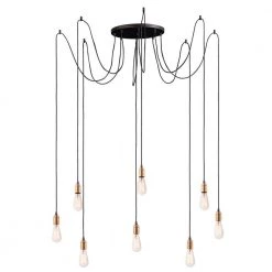 Early Electric 8-Light Black/Antique Brass Pendant by Maxim Lighting