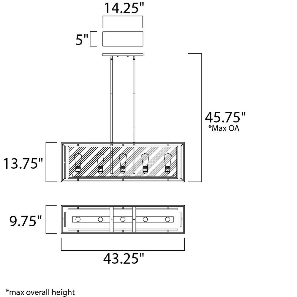 Era 5-Light Black Pendant by Maxim Lighting 2 Era 5-Light Black Pendant by Maxim Lighting - Image 2