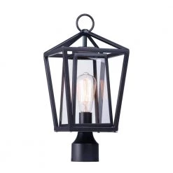 Artisan 8 in. Wide 1-Light Outdoor Black Post Light by Maxim Lighting