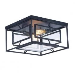 Era 15.75 in. 2-Light Black Flushmount by Maxim Lighting