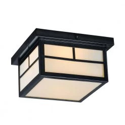 Coldwater 9.25 in. Wide Black 2-Light Outdoor Flush Mount by Maxim Lighting