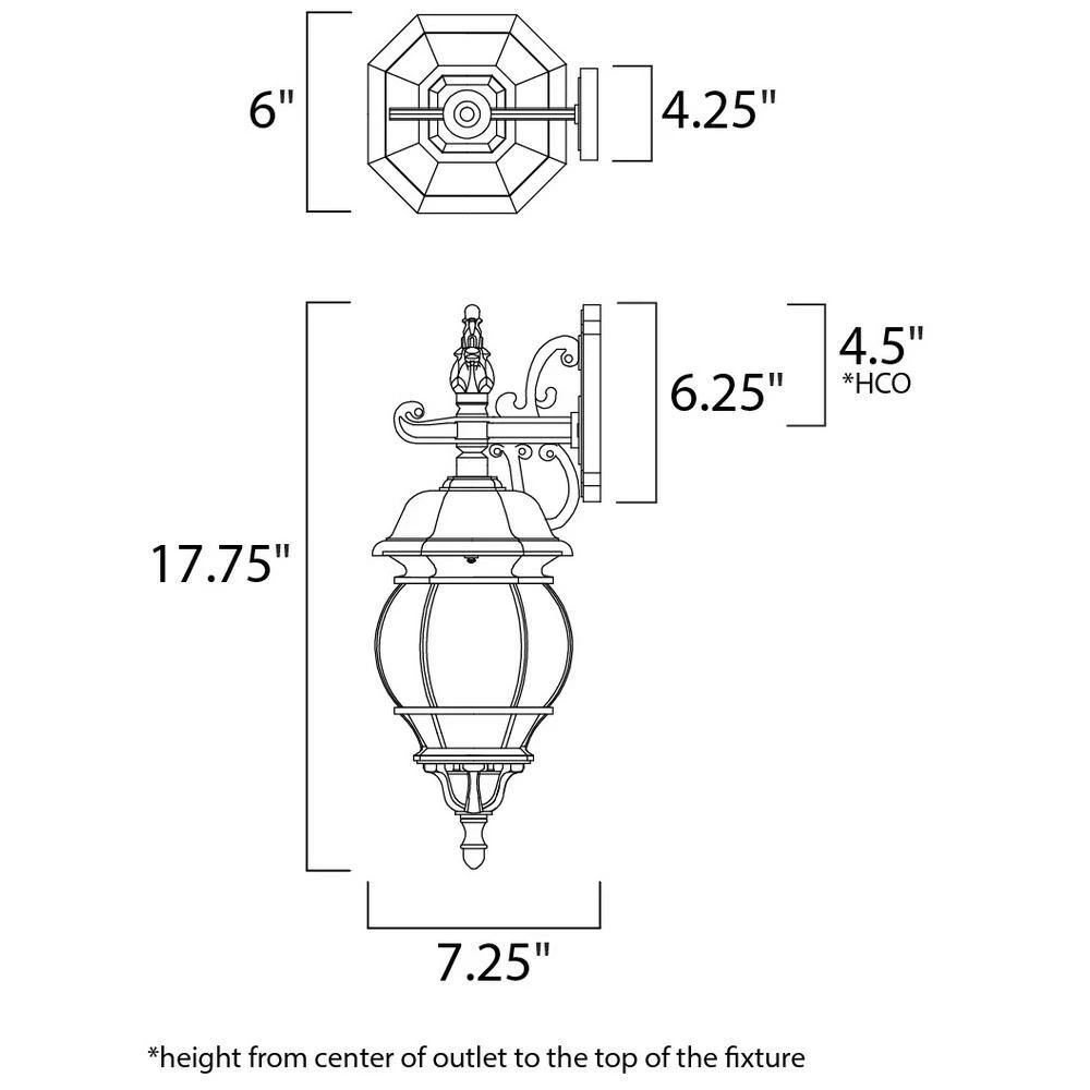 Crown Hill 1-Light Black Outdoor Wall Lantern Sconce by Maxim Lighting 2 Crown Hill 1-Light Black Outdoor Wall Lantern Sconce by Maxim Lighting - Image 2