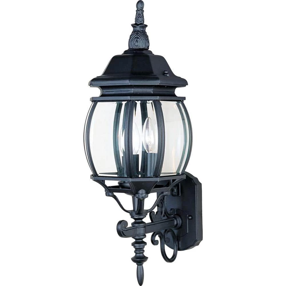 Crown Hill 3-Light Black Outdoor Wall Lantern Sconce by Maxim Lighting 1 Crown Hill 3-Light Black Outdoor Wall Lantern Sconce by Maxim Lighting