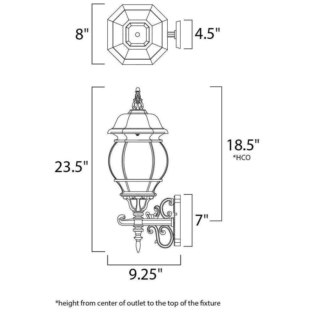 Crown Hill 3-Light Black Outdoor Wall Lantern Sconce by Maxim Lighting 2 Crown Hill 3-Light Black Outdoor Wall Lantern Sconce by Maxim Lighting - Image 2