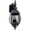 Crown Hill 3-Light Black Outdoor Wall Lantern Sconce by Maxim Lighting