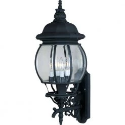 Crown Hill 4-Light Black Outdoor Wall Lantern Sconce by Maxim Lighting