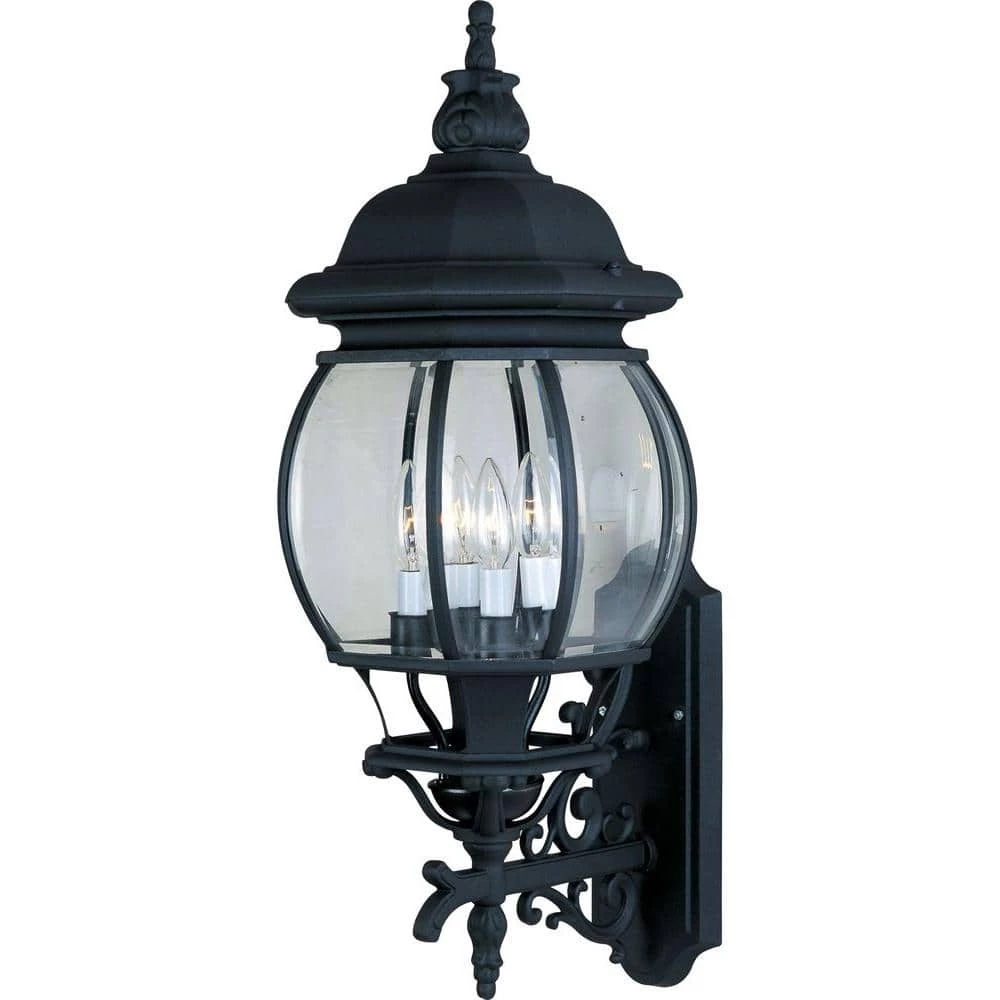 Crown Hill 4-Light Black Outdoor Wall Lantern Sconce by Maxim Lighting 1 Crown Hill 4-Light Black Outdoor Wall Lantern Sconce by Maxim Lighting