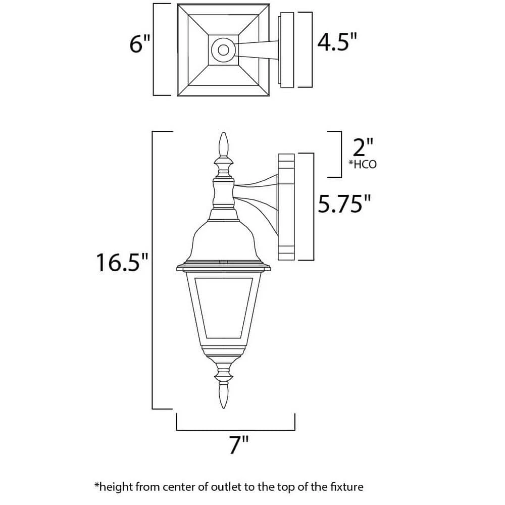 Builder Cast 1-Light Black Outdoor Wall Lantern Sconce by Maxim Lighting 2 Builder Cast 1-Light Black Outdoor Wall Lantern Sconce by Maxim Lighting - Image 2