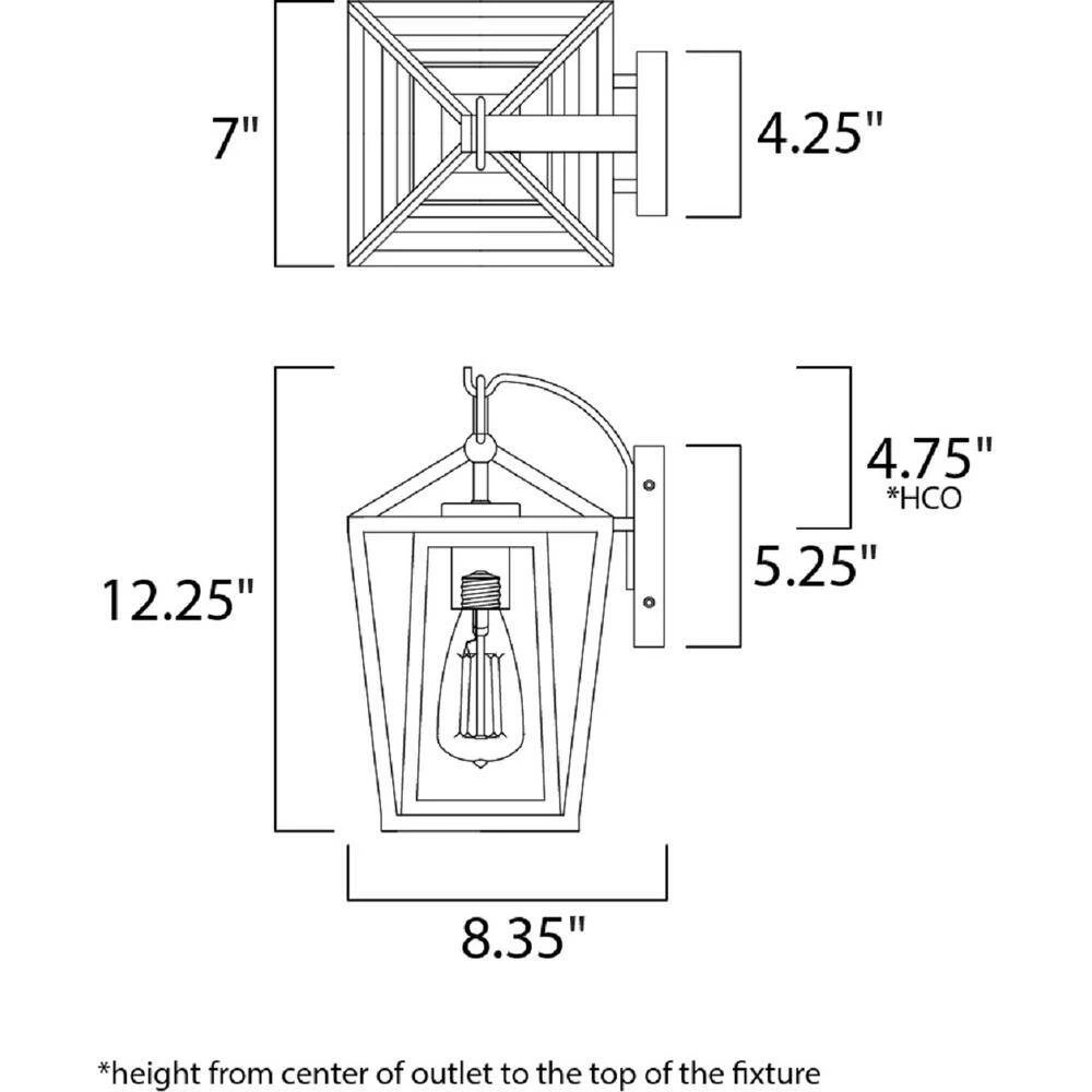 Artisan 7 in. W 1-Light Black Outdoor Wall Lantern Sconce by Maxim Lighting 2 Artisan 7 in. W 1-Light Black Outdoor Wall Lantern Sconce by Maxim Lighting - Image 2