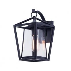 Artisan 8 in. W 1-Light Black Outdoor Wall Lantern Sconce by Maxim Lighting