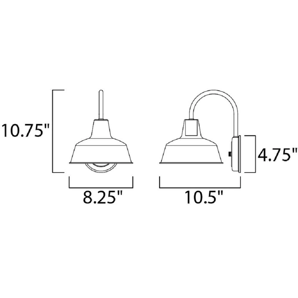 Pier M 8.25 in. W 1-Light Black Outdoor Wall Lantern Sconce by Maxim Lighting 2 Pier M 8.25 in. W 1-Light Black Outdoor Wall Lantern Sconce by Maxim Lighting - Image 2