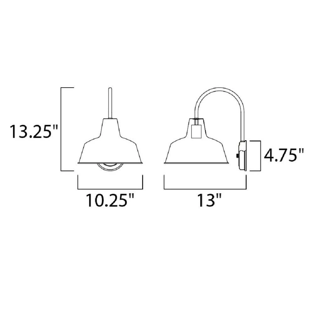 Pier M 10.25 in. W 1-Light Black Outdoor Wall Lantern Sconce by Maxim Lighting 2 Pier M 10.25 in. W 1-Light Black Outdoor Wall Lantern Sconce by Maxim Lighting - Image 2