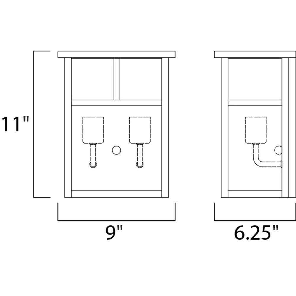 Coldwater 9 in. W 2-Light Black Outdoor Wall Lantern Sconce by Maxim Lighting 2 Coldwater 9 in. W 2-Light Black Outdoor Wall Lantern Sconce by Maxim Lighting - Image 2