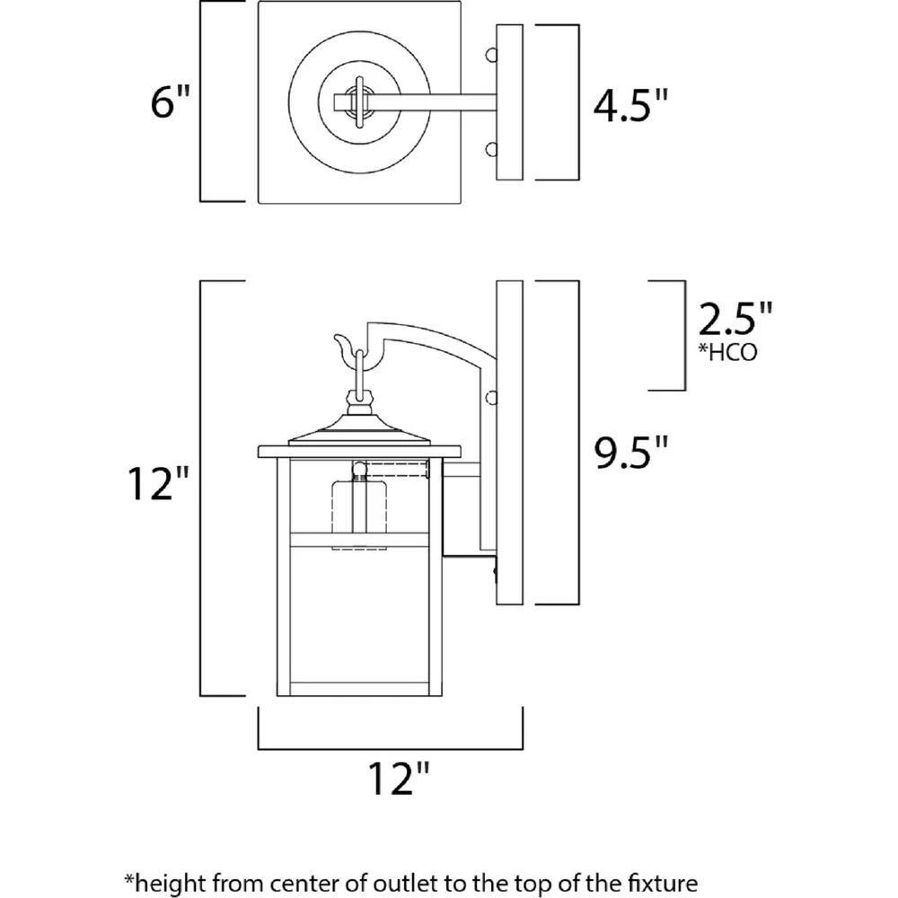 Coldwater 6 in. W 1-Light Black Outdoor Wall Lantern Sconce by Maxim Lighting 2 Coldwater 6 in. W 1-Light Black Outdoor Wall Lantern Sconce by Maxim Lighting - Image 2