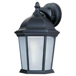 Side Door 8 in. W 1-Light Black Outdoor Wall Lantern Sconce by Maxim Lighting