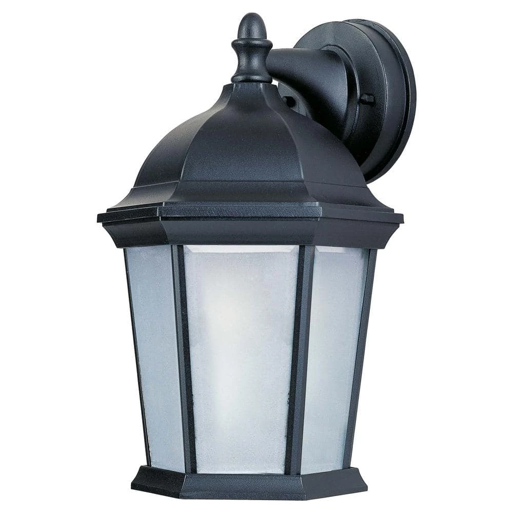 Side Door 8 in. W 1-Light Black Outdoor Wall Lantern Sconce by Maxim Lighting 1 Side Door 8 in. W 1-Light Black Outdoor Wall Lantern Sconce by Maxim Lighting