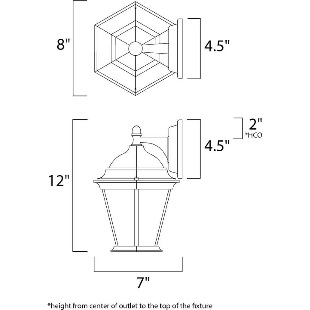 Side Door 8 in. W 1-Light Black Outdoor Wall Lantern Sconce by Maxim Lighting 2 Side Door 8 in. W 1-Light Black Outdoor Wall Lantern Sconce by Maxim Lighting - Image 2