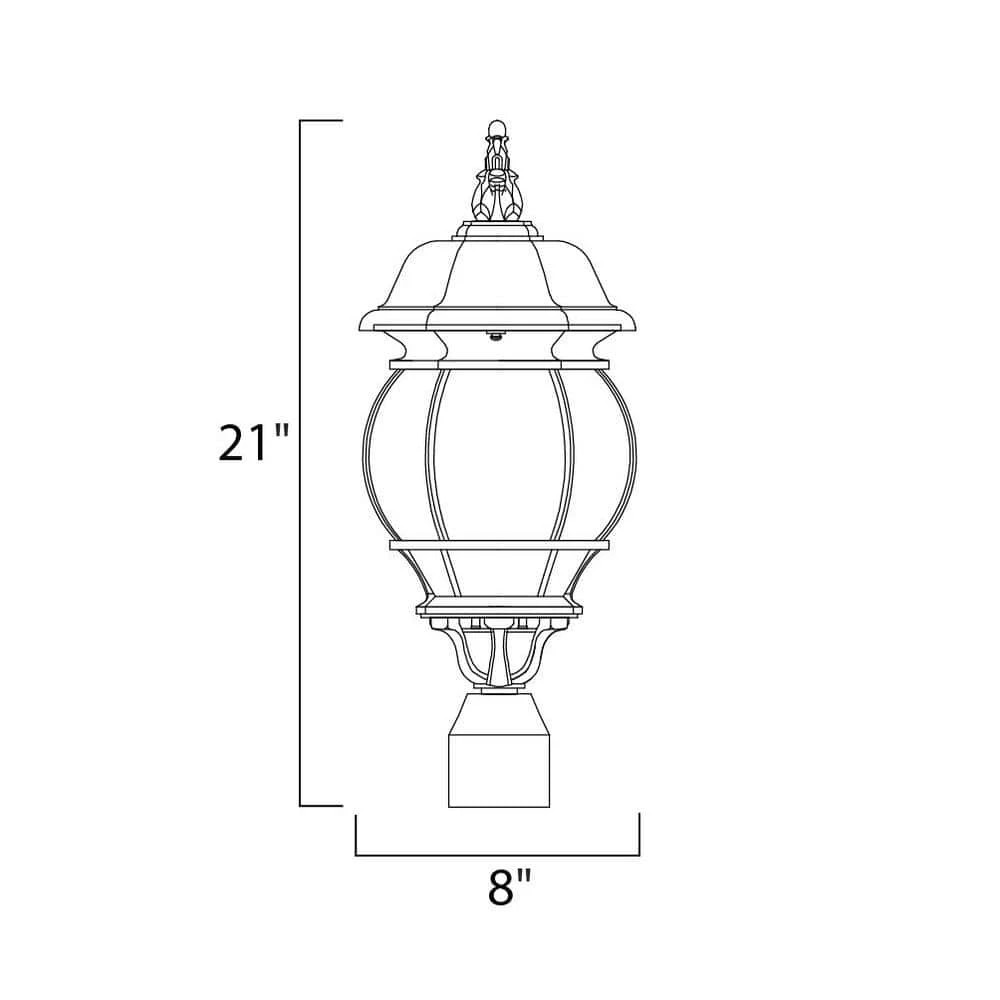 Crown Hill 3-Light Black Outdoor Pole/Post Mount by Maxim Lighting 2 Crown Hill 3-Light Black Outdoor Pole/Post Mount by Maxim Lighting - Image 2
