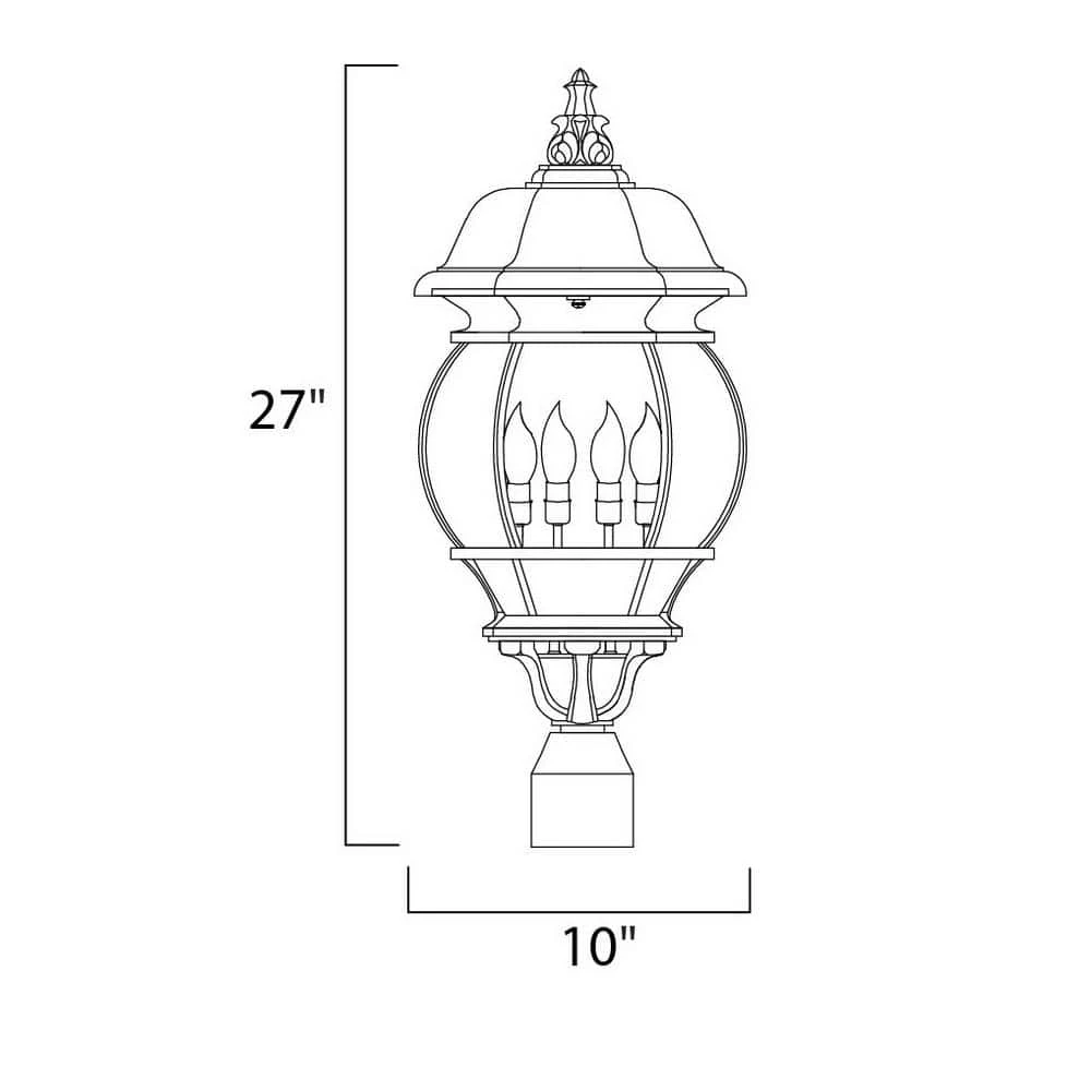 Crown Hill 4-Light Black Outdoor Pole/Post Mount by Maxim Lighting 2 Crown Hill 4-Light Black Outdoor Pole/Post Mount by Maxim Lighting - Image 2
