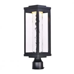 Salon 6 in. Wide 1-Light Black Integrated LED Outdoor Post Light by Maxim Lighting