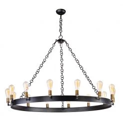 Noble 14-Light Natural Aged Brass Chandelier by Maxim Lighting