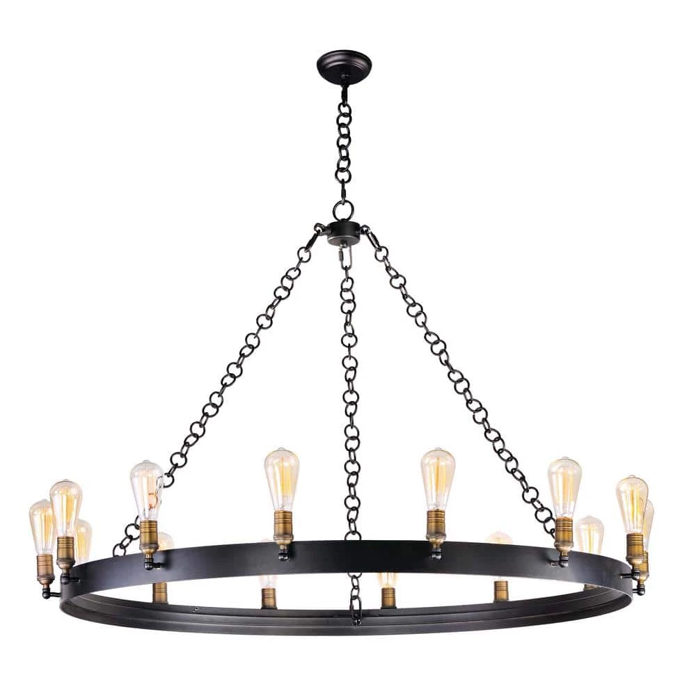 Noble 14-Light Black / Natural Aged Brass Chandelier by Maxim Lighting 1 Noble 14-Light Black / Natural Aged Brass Chandelier by Maxim Lighting