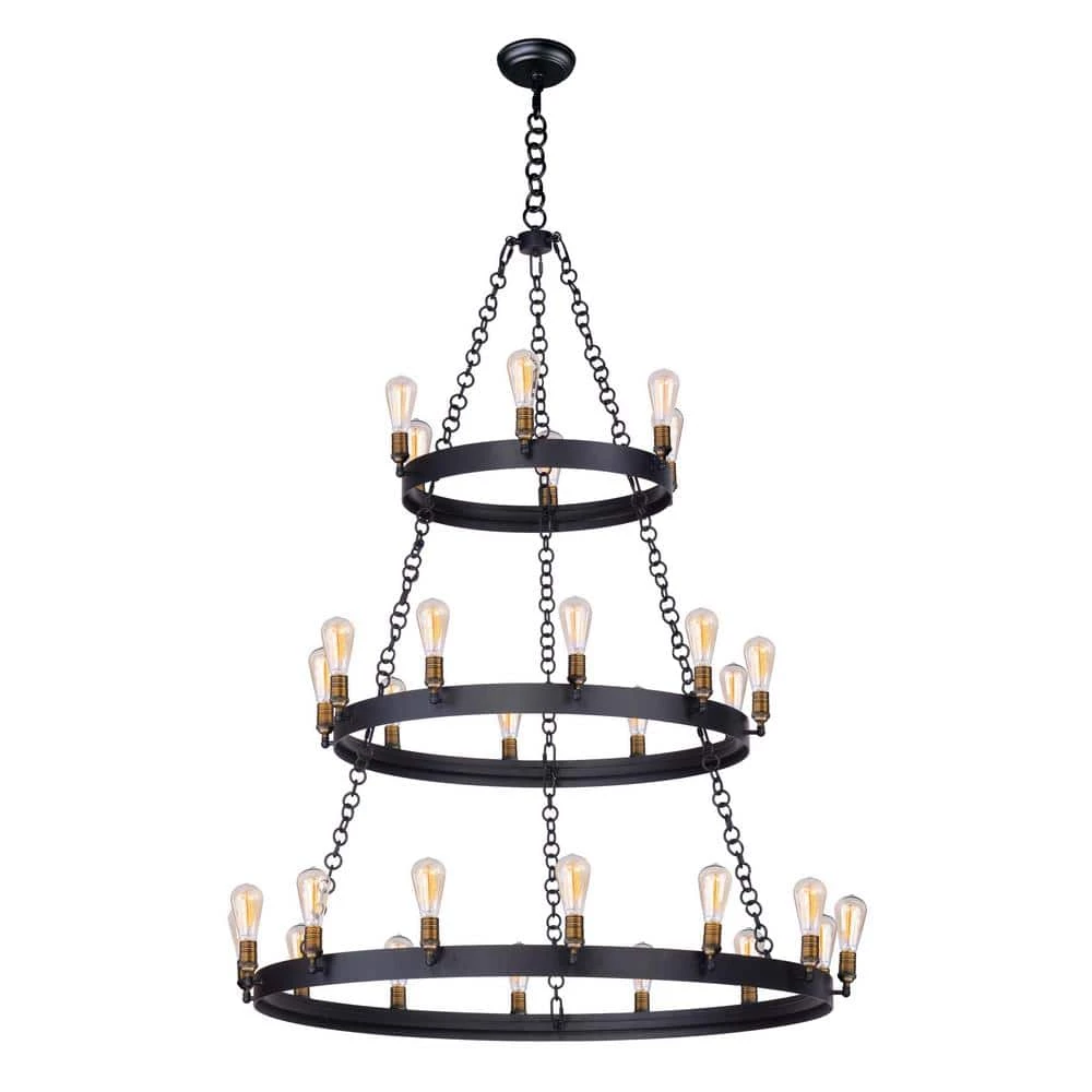 Noble 30-Light Black / Natural Aged Brass Chandelier by Maxim Lighting 1 Noble 30-Light Black / Natural Aged Brass Chandelier by Maxim Lighting