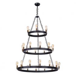 Noble 30-Light Black / Natural Aged Brass Chandelier by Maxim Lighting