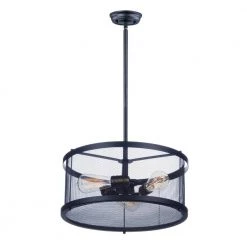 Palladium 3-Light Black/Natural Aged Brass Pendant by Maxim Lighting