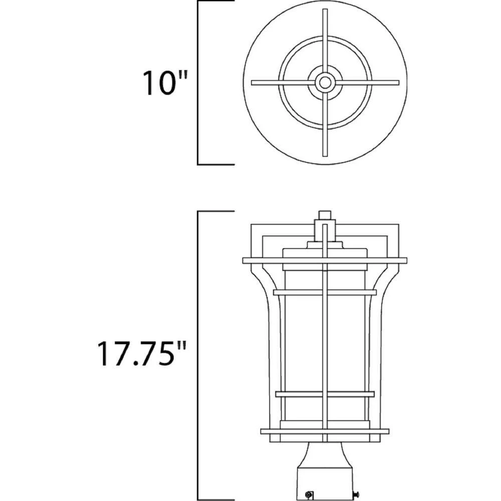Oakville 10 in. Wide 1-Light Outdoor Black Oxide Post Light by Maxim Lighting 2 Oakville 10 in. Wide 1-Light Outdoor Black Oxide Post Light by Maxim Lighting - Image 2
