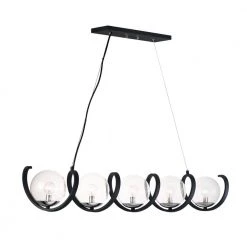 Curlicue 5-Light Black/Polished Nickel Pendant by Maxim Lighting