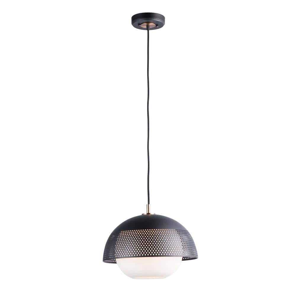Perf 1-Light Black/Satin Brass Pendant by Maxim Lighting 1 Perf 1-Light Black/Satin Brass Pendant by Maxim Lighting
