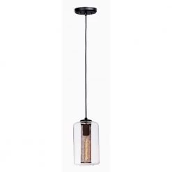 Firefly 1-Light Black/Satin Brass Pendant by Maxim Lighting