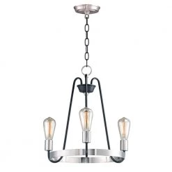 Haven 3-Light Black / Satin Nickel Chandelier by Maxim Lighting