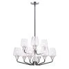 Goblet 27 in. W 9-Light Black/Satin Nickel Chandelier with Clear Shade by Maxim Lighting