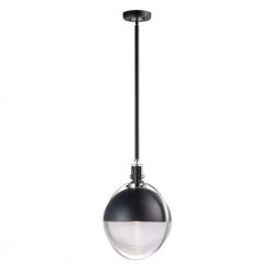 Axiom 1-Light Black/Satin Nickel Pendant by Maxim Lighting