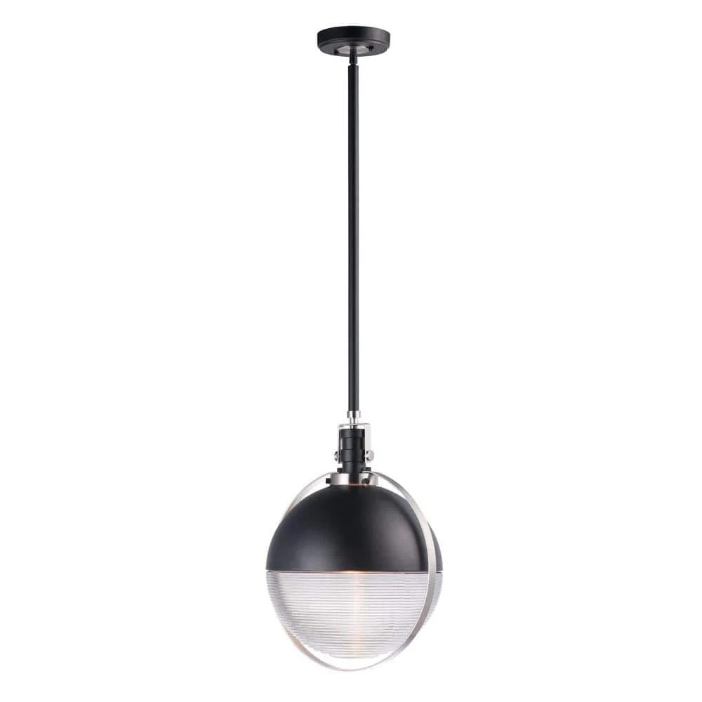 Axiom 1-Light Black/Satin Nickel Pendant by Maxim Lighting 1 Axiom 1-Light Black/Satin Nickel Pendant by Maxim Lighting