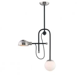Mingle 2-Light Black/Satin Nickel Pendant by Maxim Lighting