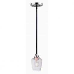 Goblet 1-Light Black/Satin Nickel Pendant by Maxim Lighting