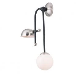 Mingle 17.5 in. Wide Black / Satin Nickel Sconce by Maxim Lighting
