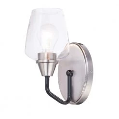 Goblet 4.75 in. Wide Black / Satin Nickel Sconce by Maxim Lighting