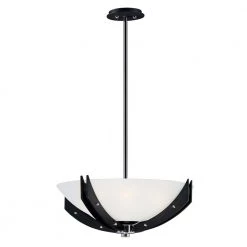 Merge 21.75 in. 4-Light Black/Wenge Semi-Flushmount by Maxim Lighting