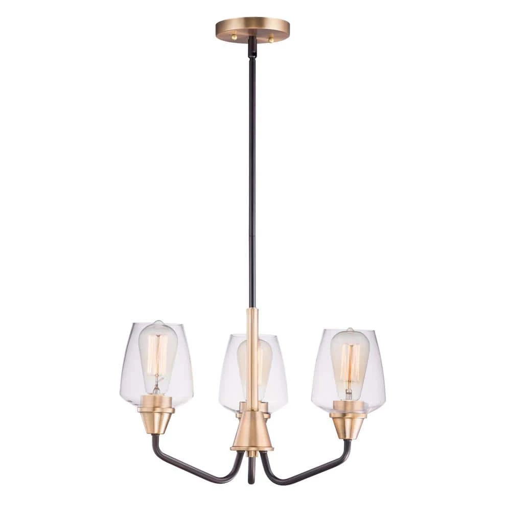 Goblet 19 in. W 3-Light Bronze/Antique Brass Chandelier with Clear Shade by Maxim Lighting 1 Goblet 19 in. W 3-Light Bronze/Antique Brass Chandelier with Clear Shade by Maxim Lighting