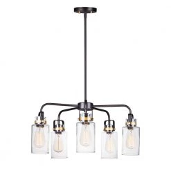 Magnolia 5-Light Bronze/Gold Pendant by Maxim Lighting