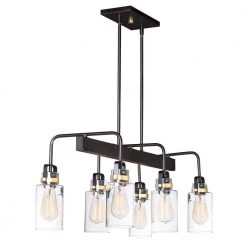 Magnolia 6-Light Bronze/Gold Pendant by Maxim Lighting