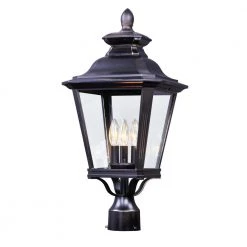Knoxville 11 in. Wide 3-Light Outdoor Bronze Post Light by Maxim Lighting