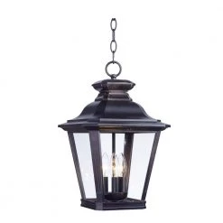 Knoxville 11 in. Wide Bronze 3-Light Outdoor Hanging Lantern by Maxim Lighting